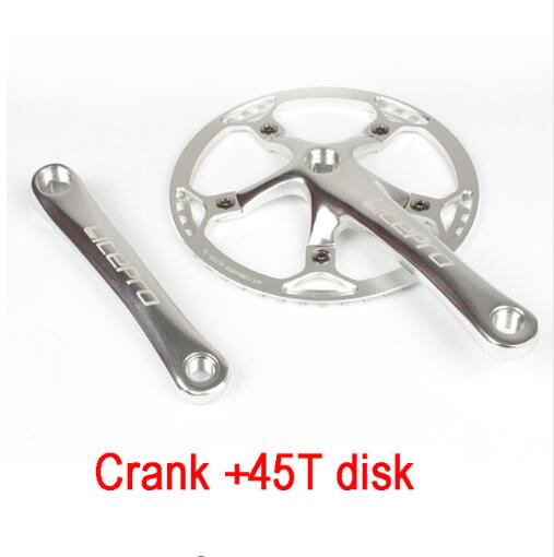 Litepro sykkel kranksett integrert enkelt kranksett krank 45t 47t 53t 56t 58t bcd 130mm for sammenleggbar sykkel sykkel kranksett 170mm: 45t sølv