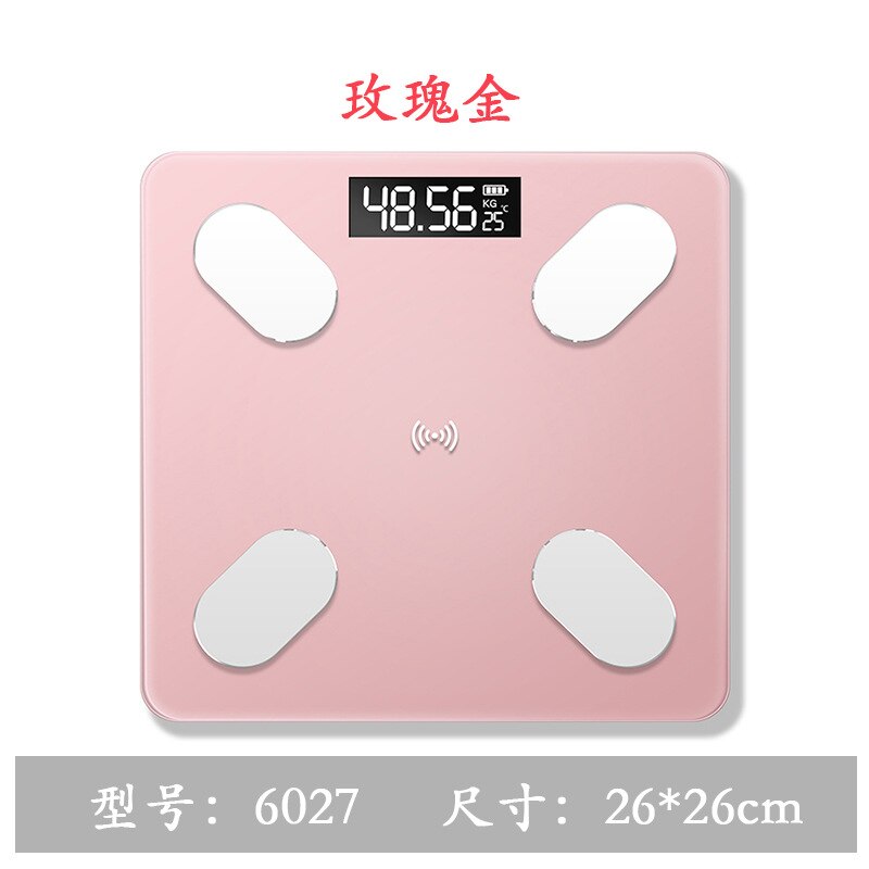 Smart Bluetooth Electronic Scale Weight Scale Home App Human Health Scale Body Fat Measurement: Pink2
