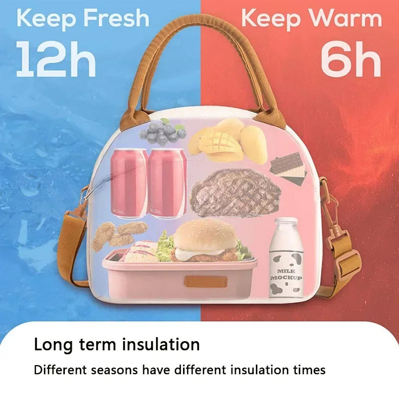 Lunch Bag Women Insulated Messenger Bag Men Waterproof Lunch Cooler Bag Insulated Lunch Box Portable Handbag Picnic Bento