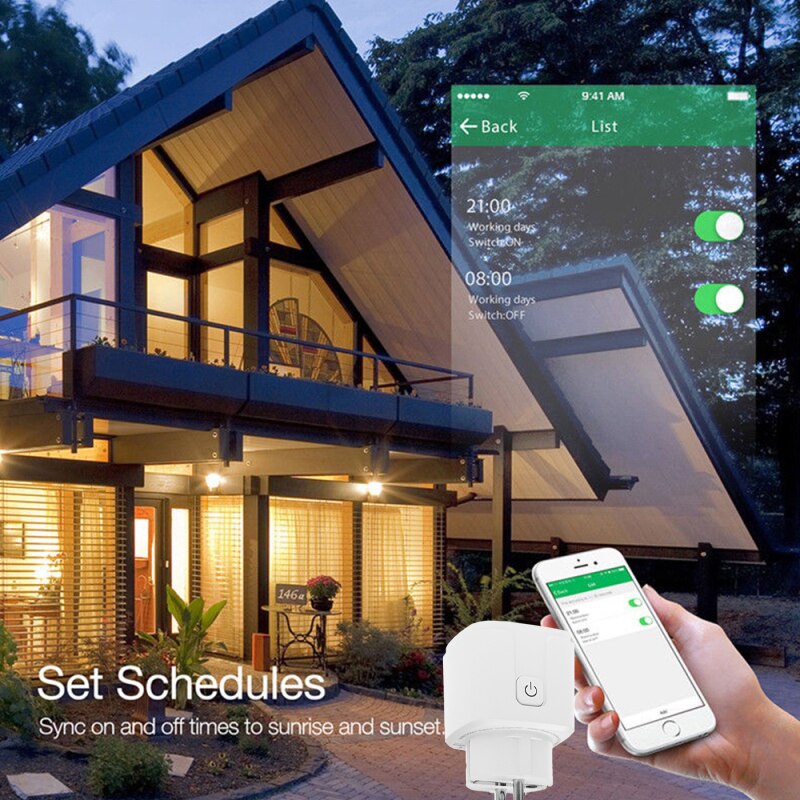 EU Standard Smart Plug WiFi Socket 16A Power Monitor Timing Function Tuya Smart Life Works With Alexa Google Home Smart Home