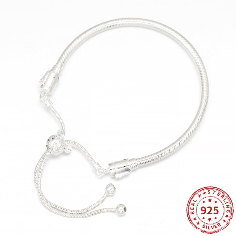 Braccialetto a catena con serpente a forma di topo in argento sterling 925 reale adatto per gioielli da donna con bracciale con perline Pan originali 2021: Silver