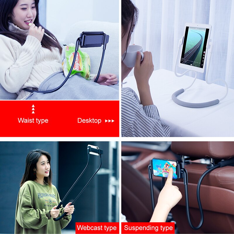 Baseus Lui Hals Telefoon Houder Stand Voor Iphone Xiaomi Tablet Universele Mobiele Telefoon Houder Flexibele Smartphone Ondersteuning Beugel