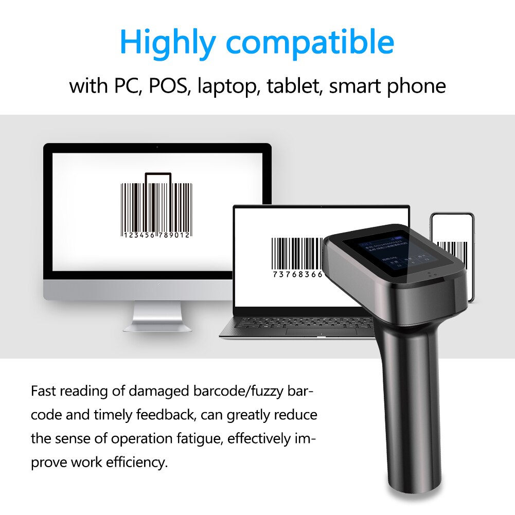 1900 USB Code Reader Supermarket Barcode Scanners Wireless Code QR Code Scanners Code Reader Barcode Scanner