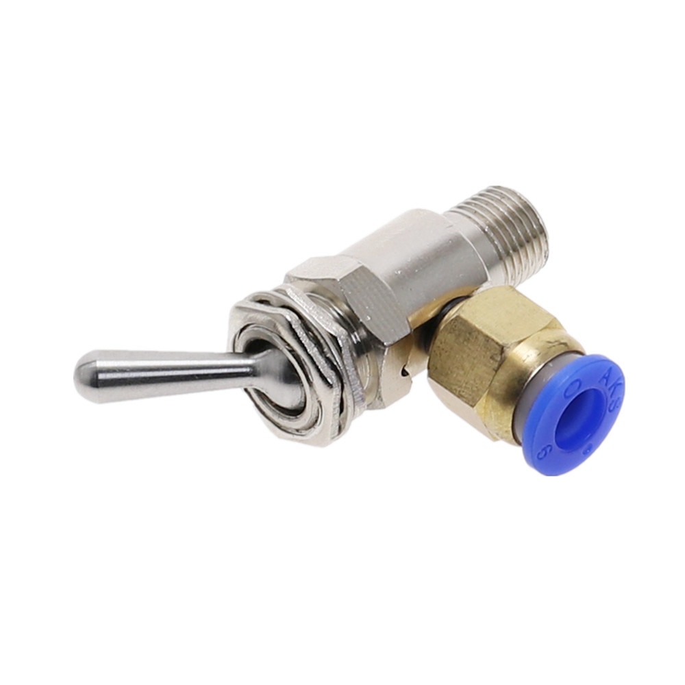 Air Pneumatic Mechanical Valve TAC-3V Exhaust Valve 2 Position 2 Way ON/OFF M5 Thread Toggles Switch Valves with Fiitting