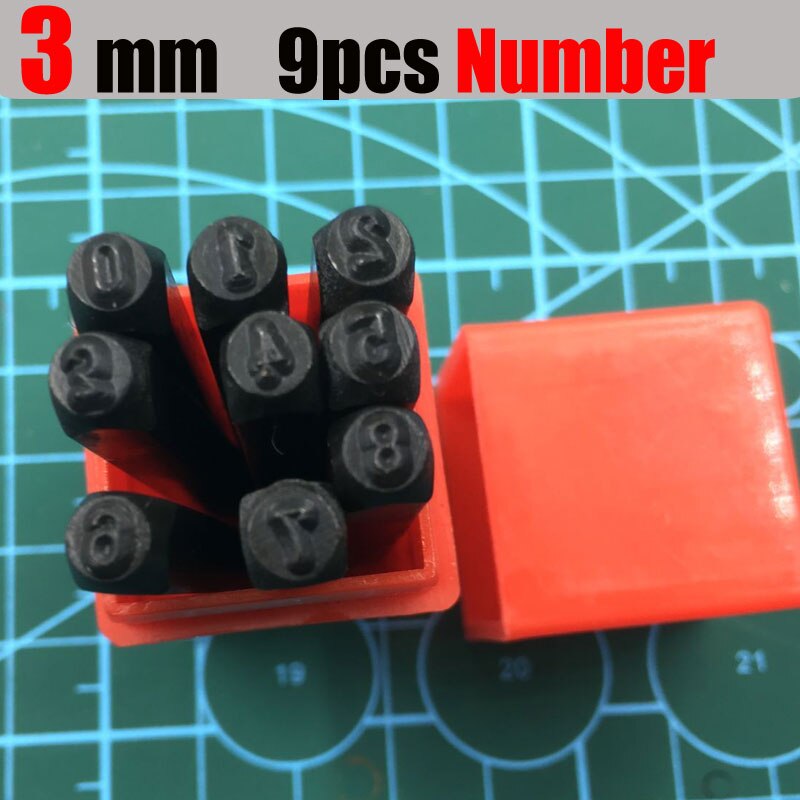 Matrice en acier En Métal Estampage kit Outil de Poinçon Numéro Lettre Alphabet Timbres Outils BIJOUX À BRICOLER SOI-MÊME En Métal Argenté Or En Cuir LOGO TIMBRE: 3mm Number