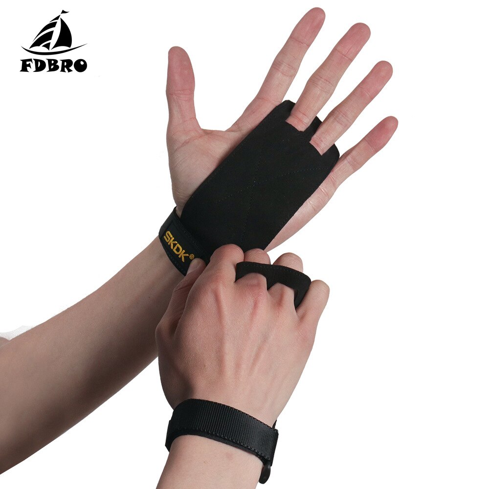 FDBRO 1 par agarre de mano Crossfit Pull-up Protector de palmas gimnasia guantes de gimnasia gimnasio entrenamiento levantamiento de pesas guantes