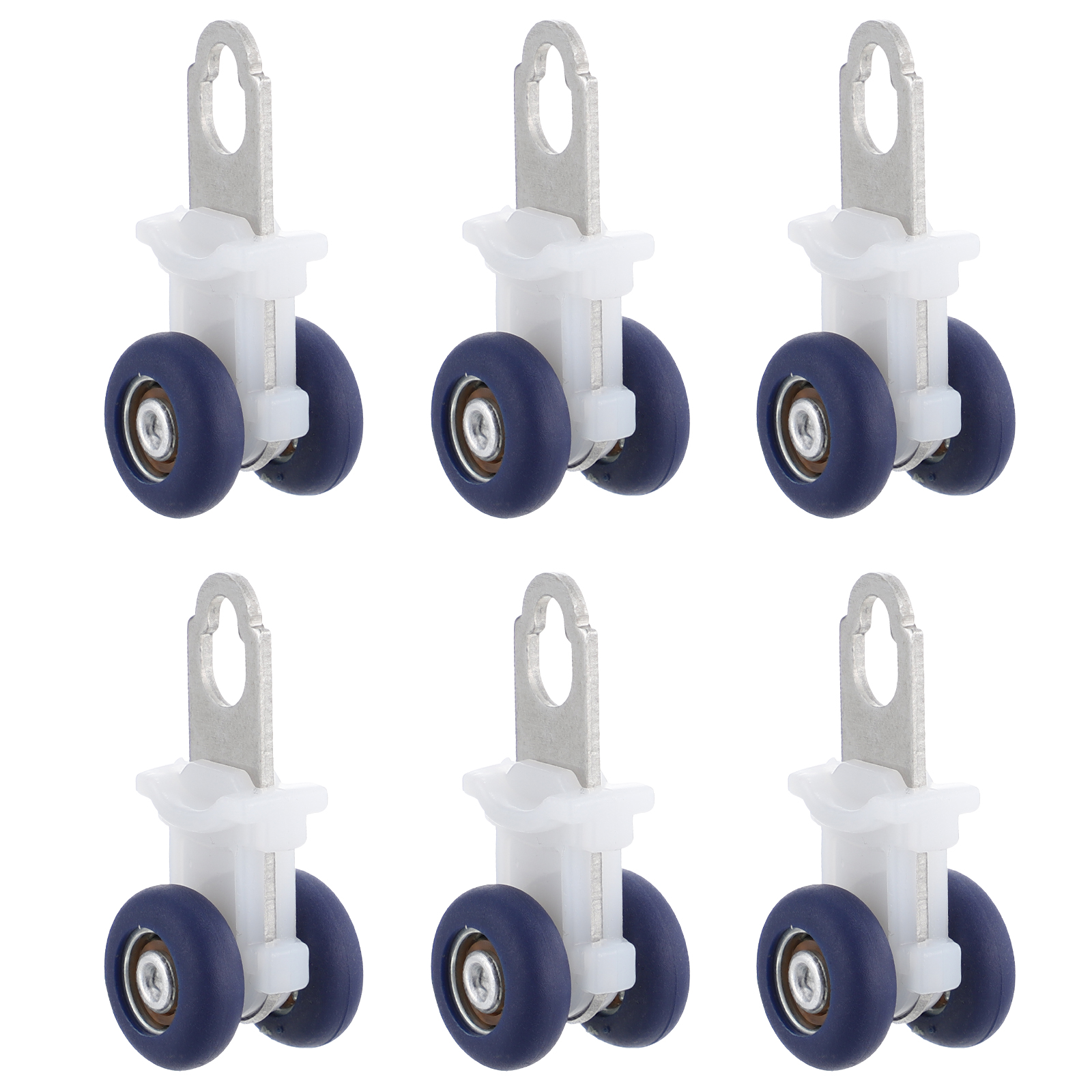 Rodillos de riel de cortina, soportes de ruedas dobles, ruedas silenciosas, carril de cortinas, planeador deslizante para ventanas, accesorios para cortinas de ducha, 6 uds.: YELLOW