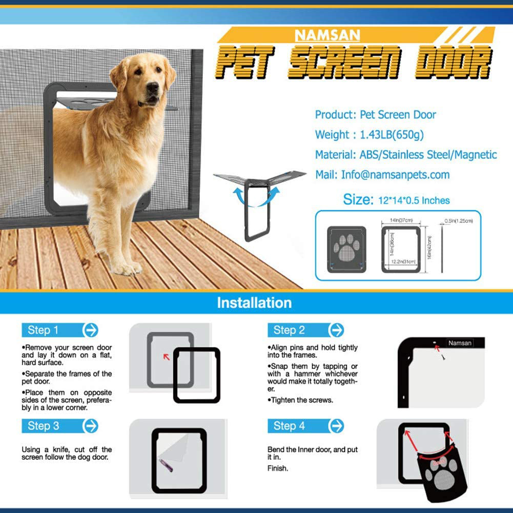 Pet Screen Deur 4 Way Afsluitbare Hond Kat Deur Beveiliging Flap Deur Abs Plastic Gate Deur Voor Kat Kleine Medium grote Hond Dierbenodigdheden