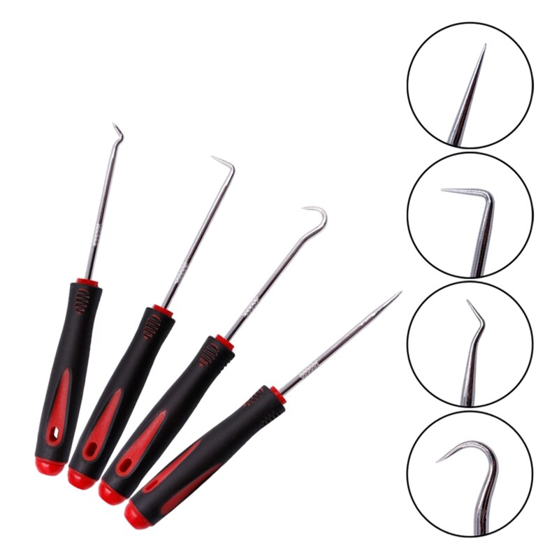 4 Pcs Precision Pick and Hook Set Car Auto Repair Maintenance Tools for Separating Wires Removing Small Fuses Durable