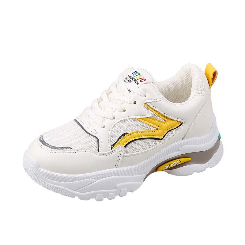 Höst sneakers snörning sport fritidsskor chunky plattform tenis kvinnligt märke designers mesh gammal pappa skor kvinna