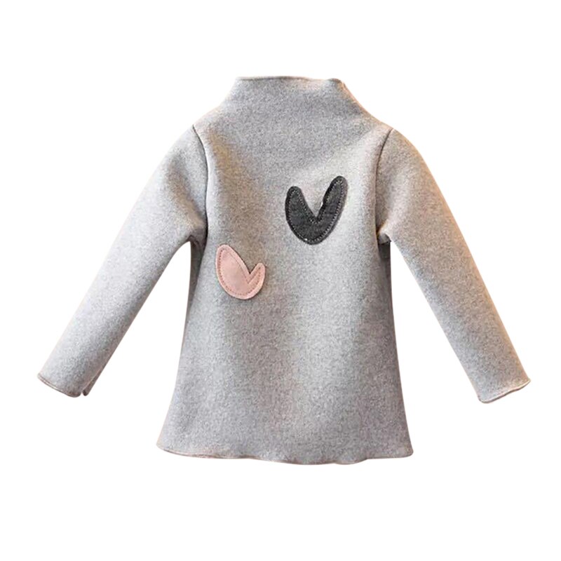 Winter Baby Meisjes Lange mouwen O-hals Liefde Hart T-shirt Dieptepunt Shirt Katoen kinderen Lange mouwen t-shirt: Blauw / 2-3Y