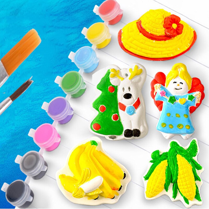 Kinderen Gips Schilderen Speelgoed Diy Kleurrijke Graffiti Gips Kleurplaten Tekening Craft Sets Kids Coloring Verf Materiaal Gereedschappen