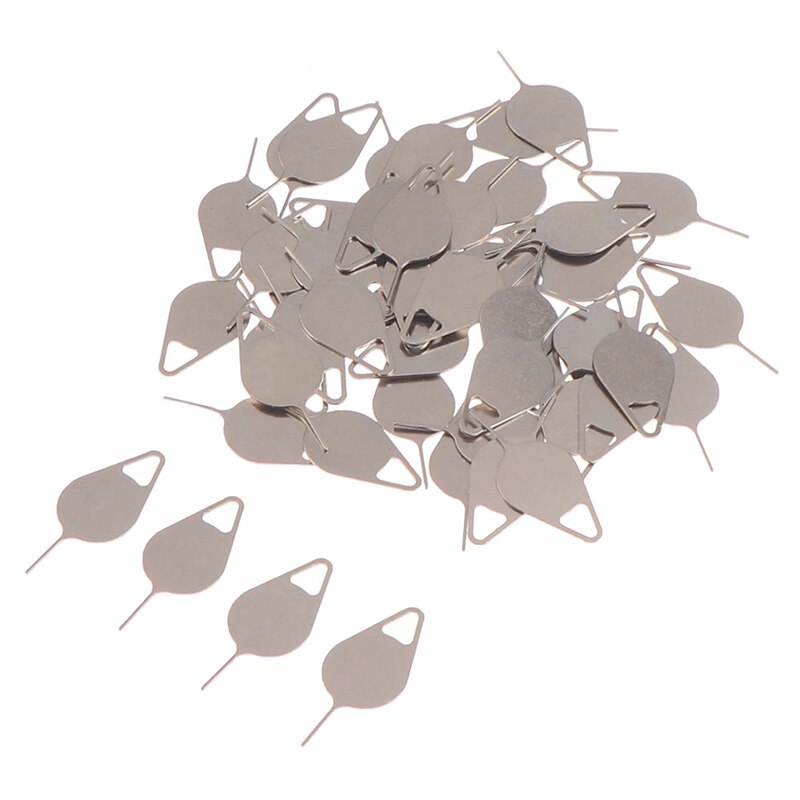50 Stuks Universele Sim Card Tray Removal Eject Pin Key Tool Roestvrijstalen Naald