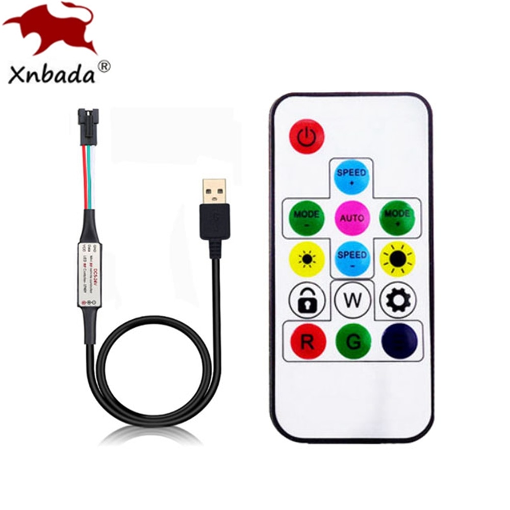 USB 14 Tasten Fernbedienung RGB Led Controller Für WS2811 WS2812B RGB Digital Led-Pixel-Streifen Band Beleuchtung DC5-24V