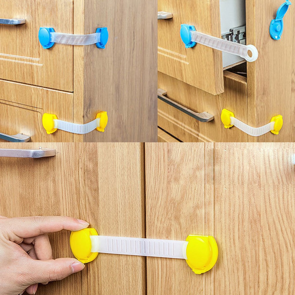 3pcs Baby Safety Drawer Cabinet Locks - Flexible Plastic Child Safety Lock
