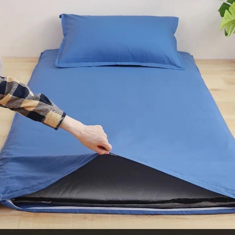 Wasart 360 ° Volledig Omsloten Met Ritssluiting Matrasbeschermer Couple/Student Enkele Dubbel Laken Bescherming Pad King Size: Twin / YELLOW