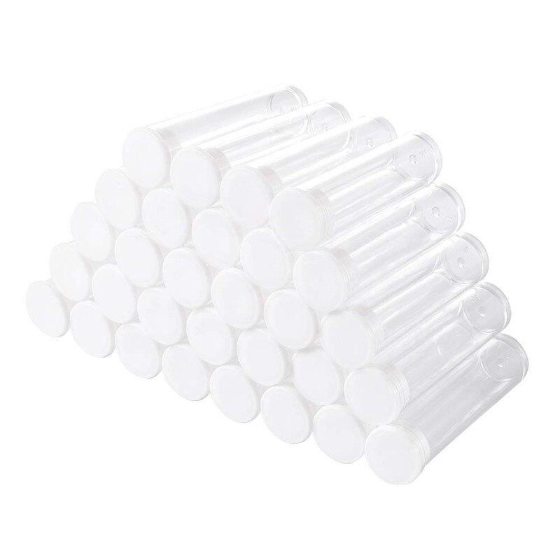 20pcs Clear Tube Plastic Bead Containers with Lids for Jewelry Packaging display Container Storage Jars 55x15mm F70