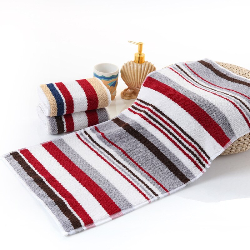Color stripe Face Towel 100% Cotton 34 * 74cm Soft Towel Terry Absorbent washcloths Home Kitchen Tea Towels 2pcs