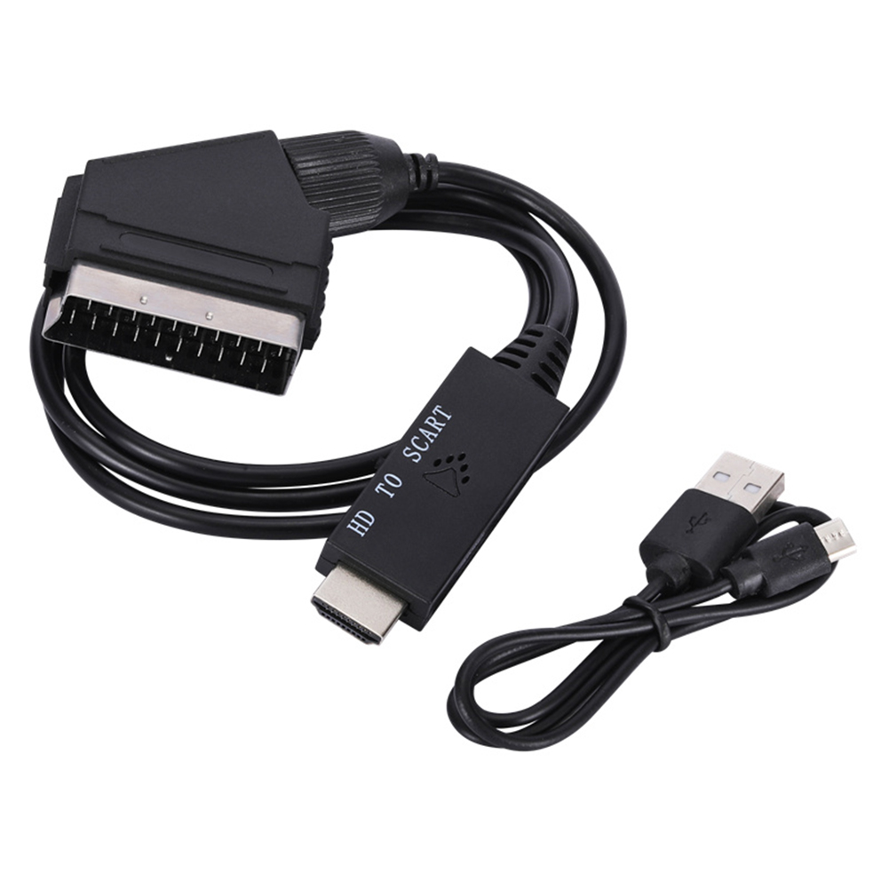 HDMI-Compatible to Scart Converter HDMI-Compatible Input to Scart Output Audio Video Cable Adapter Low Power Consumption: Default Title