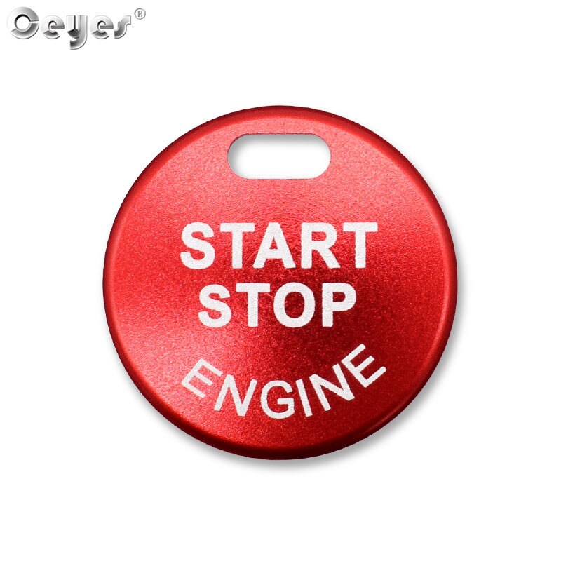 Ceyes For Nissan Qashqai Juke J10 J11 X-Trail Tiida Auto Start Stop Ignition Engine Button Ring Covers Case Car Styling Stickers: Red for Button