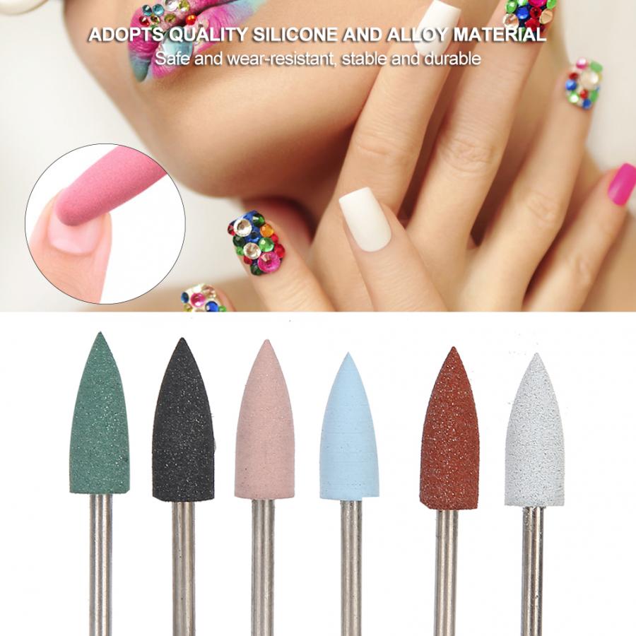 Mèches pour ponceuse à ongles, 6 pièces, tête de ponçage, élimination de la peau morte, ponçage, polissage, ensemble de têtes pour manucure et pédicure