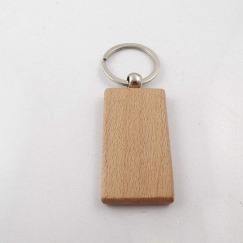 100 Blank Houten Houten Sleutelhanger Diy Houten Sleutelhanger Key Tag Anti-Verloren Hout Accessoires (Mixed)