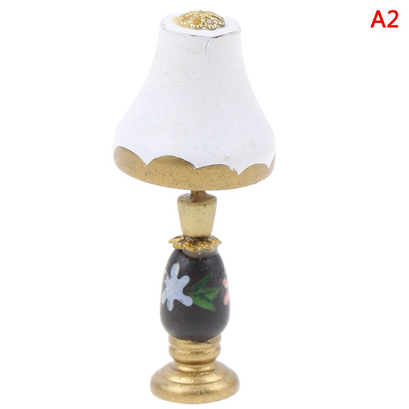 Modern Mini Floor Lamp Light Model White Light Cover Table Lamp for 1/12 Scale Dollhouse Living Room Bedroom Decor: 2