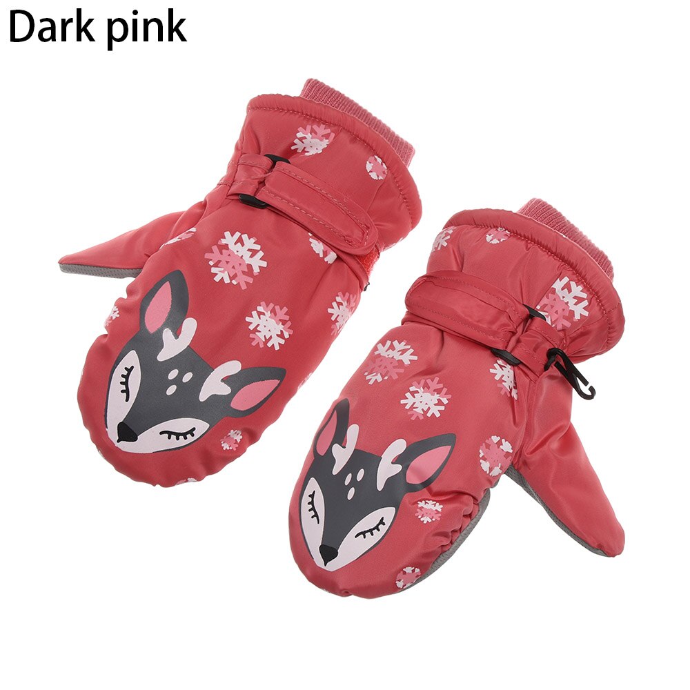 Enfants hiver gants de Ski garçons filles sport imperméable à l'eau coupe-vent anti-dérapant neige mitaines étendu poignet gants de Ski: 1-dark pink