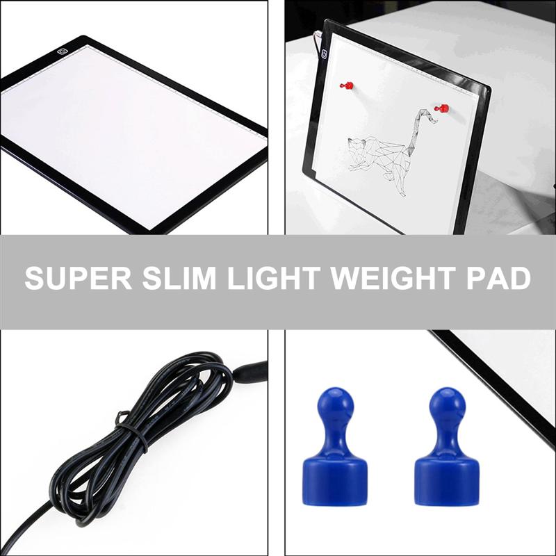 Matte Texture Light Box Board LED Drawing Board with USB Cable and 2 Magnets