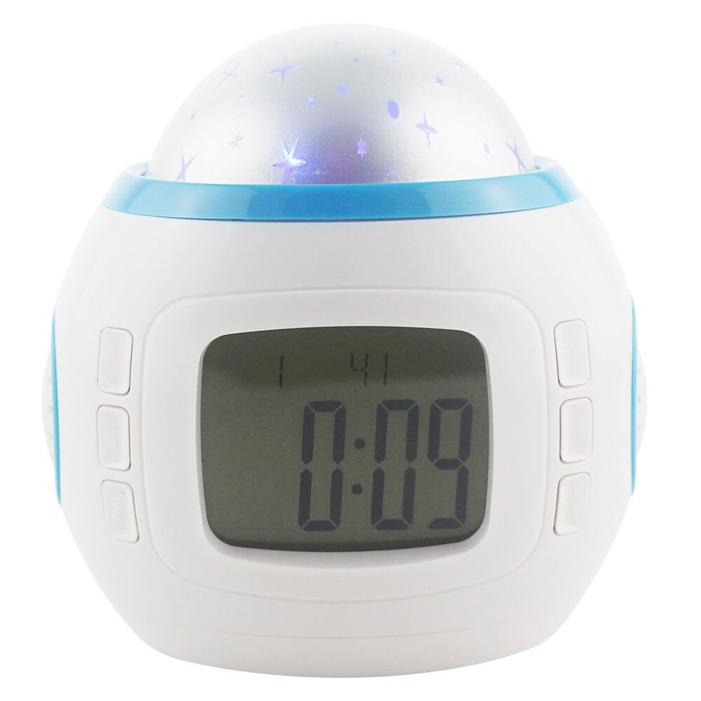 #50 Muziek Led Star Sky Projectie Digitale Wekker Kalender Thermometer Kids Home Decoratie Radio Klok Despertador