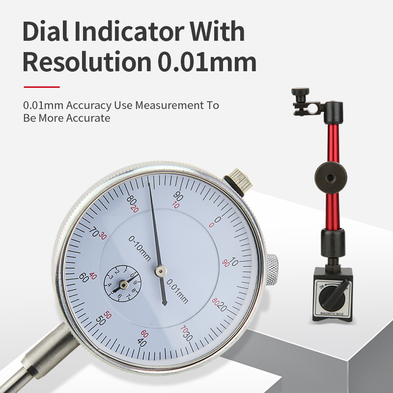 0.01mm Resolution Dial indicator Magnetic table Holder stand Dial Gauge Universal Magnetic Stand Base Indicator Measurement Tool