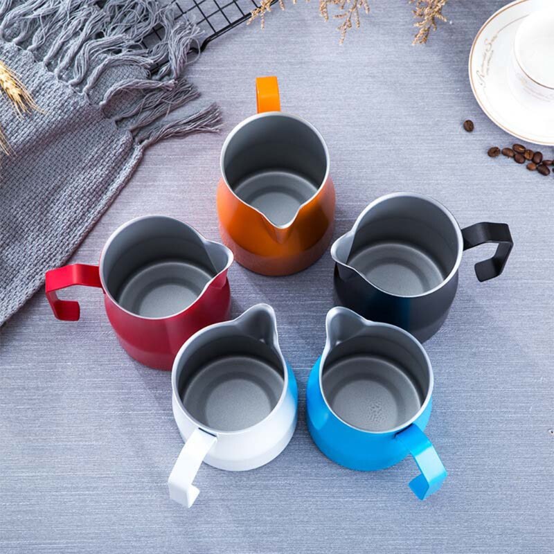 Milk Frothing Pitcher Jug - 12oz/350ML Stainless Steel Coffee Tools Cup Suitable for Espresso, Latte Art and Frothing