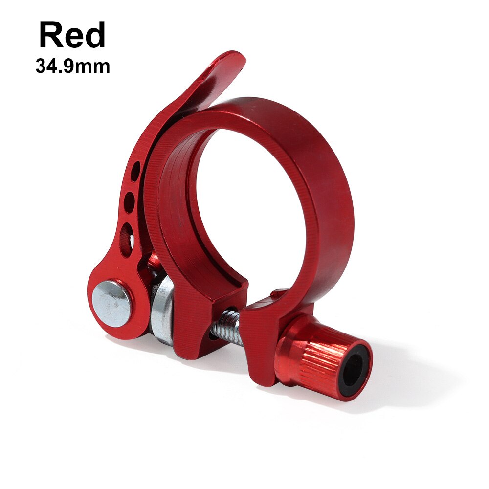 1PC Bike Alloy Tube Clip Quick Release Seatposts Clamp Saddle Bicycle Retaining Bolt Cycling Fixed Repair Part Seatposts Clamp: red 34.9mm