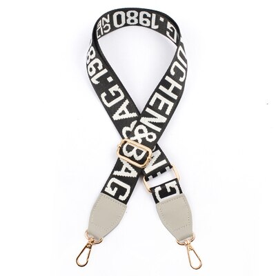 3,8 cm breit tasche strap gürtel Schulter gurt stoff Englisch buchstaben druck einstellbare 88 ~ 140cm dame taschen DIY zubehör: Hellgrau