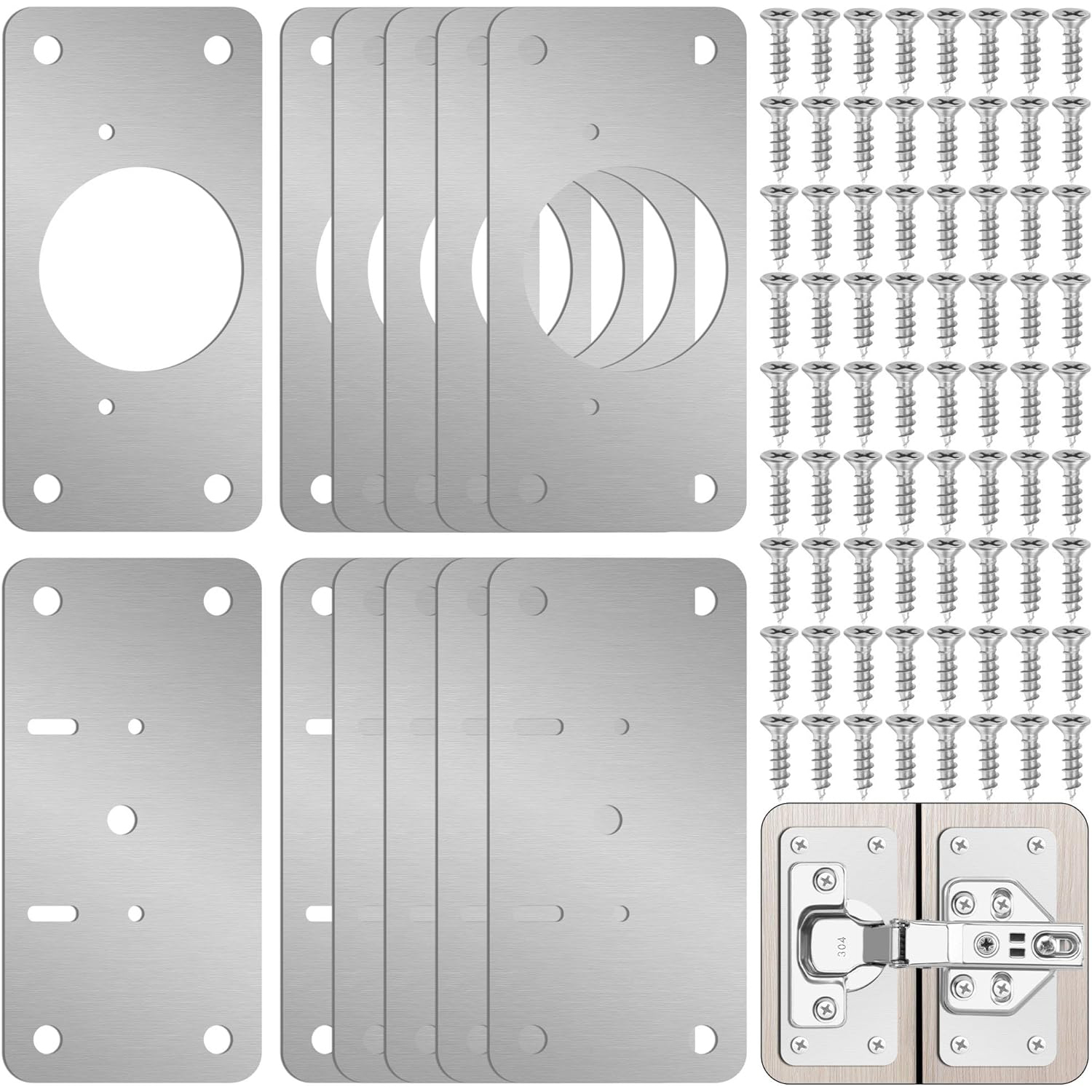 2/4/8/12 stks Scharnier Reparatieset-Kastdeur Scharnier Reparatie Plaat Keukenkast Deur Locker Scharnier Bevestigingsplaat Kastdeur Scharnier Reparatie Beugel: chroom