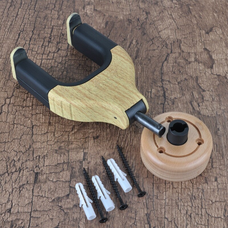 Support mural de guitare crochet de suspension support de guitare acoustique gardien Auto Lock forme de guitare Base en bois massif pour guitare électrique basse