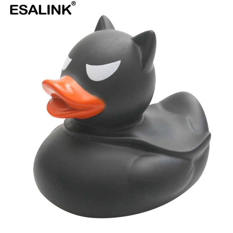 ESALINK 8Cm Baby Toys Floating Sound Rubber Duck Soldier Duck In Black Armor Bath Toys For Kids Puzzle Cognitive Toys For Girls