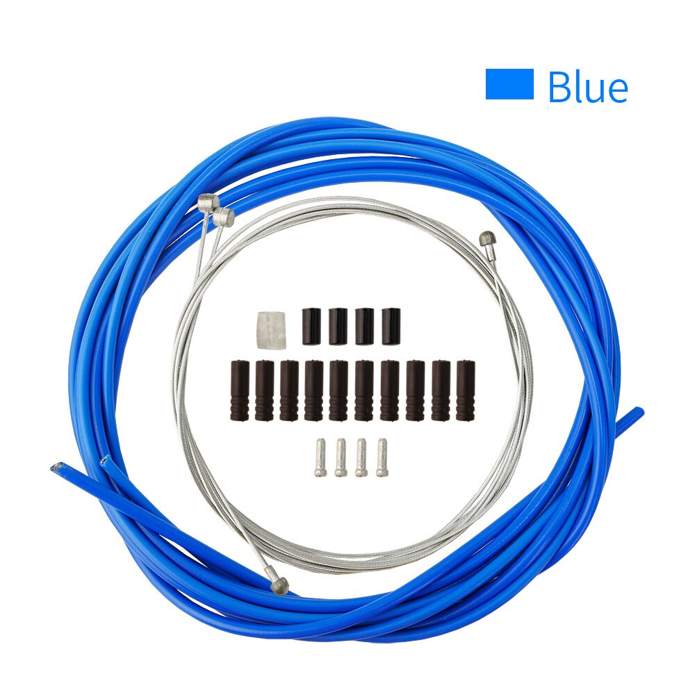 MTB Road Bicycle shift Brake Cable Set 4mm/5mm Line Tube Multiple Colour Bike Brake Line Tube Inner Line Universal Bicycle Parts: Blue Set