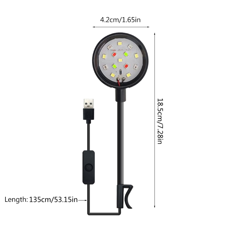 Luz Led con Clip para acuario, luces pequeñas para acuario de agua dulce, lámparas de paisaje impermeables,