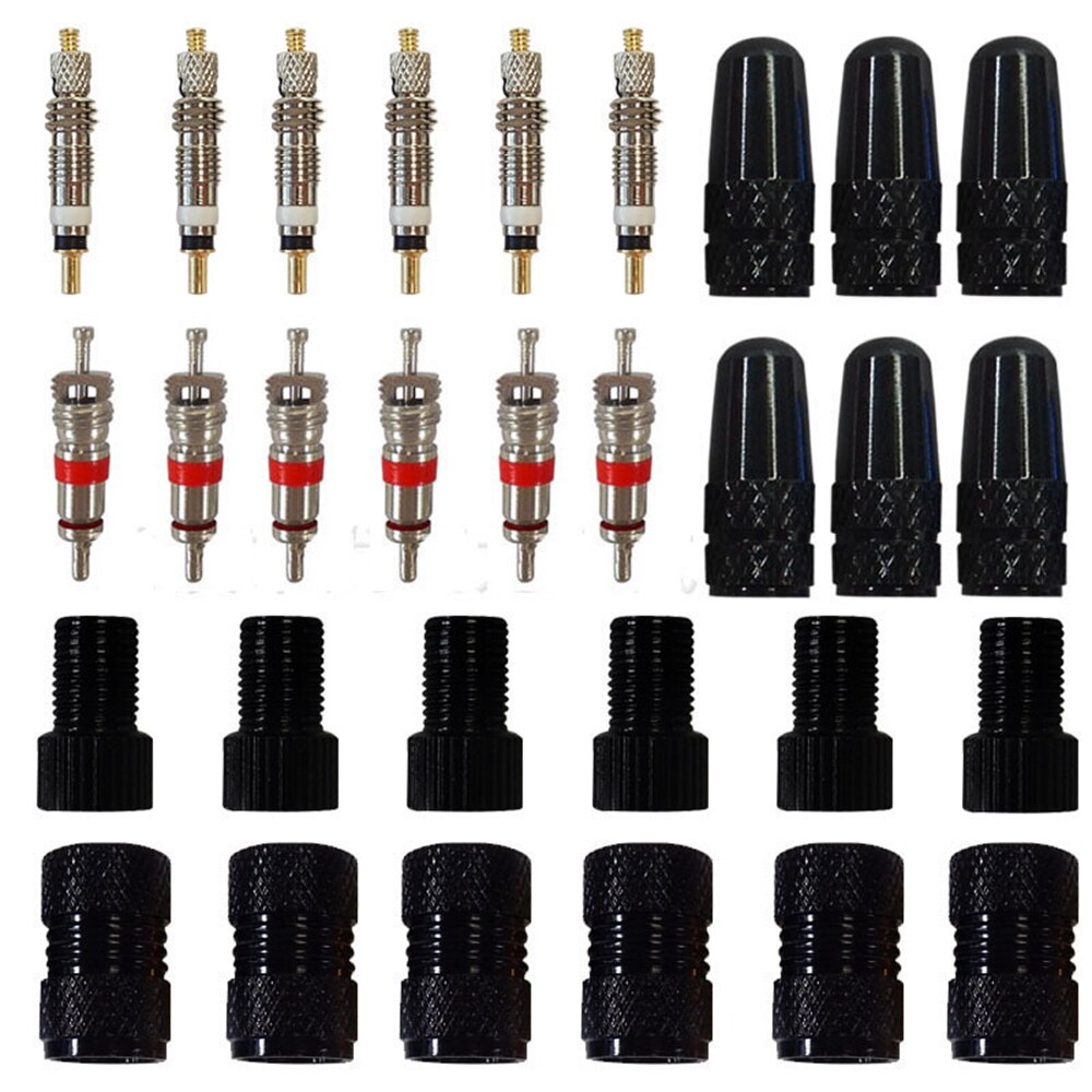 1 Set Bicycle French Presta Tire Valve Cores+Valve Core Removal Tool Bike Tire Valve Cores Plus Removal Replacement Cycling Part