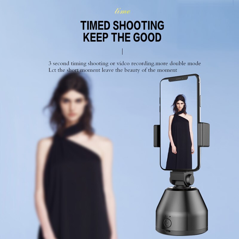 Bâton de Selfie Auto rotatif, suivi automatique du visage, trépied caméra portable, accessoires à cardan