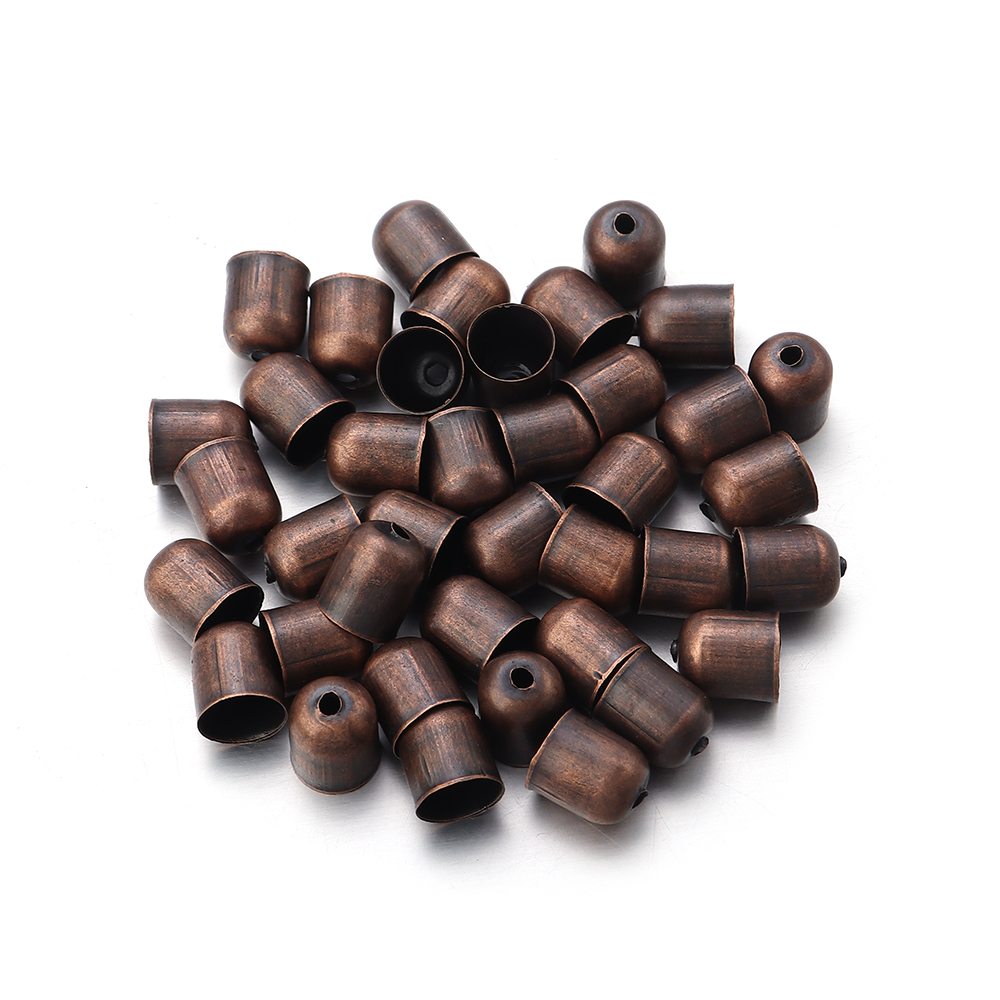 Lote de 50-100 unidades de tapas de borla de Punta final, cordones de cuero, pulseras, hebilla, engarce de cuentas para fabricación de joyas, 4, 5, 6, 7, 8 y 10mm: L / Azul