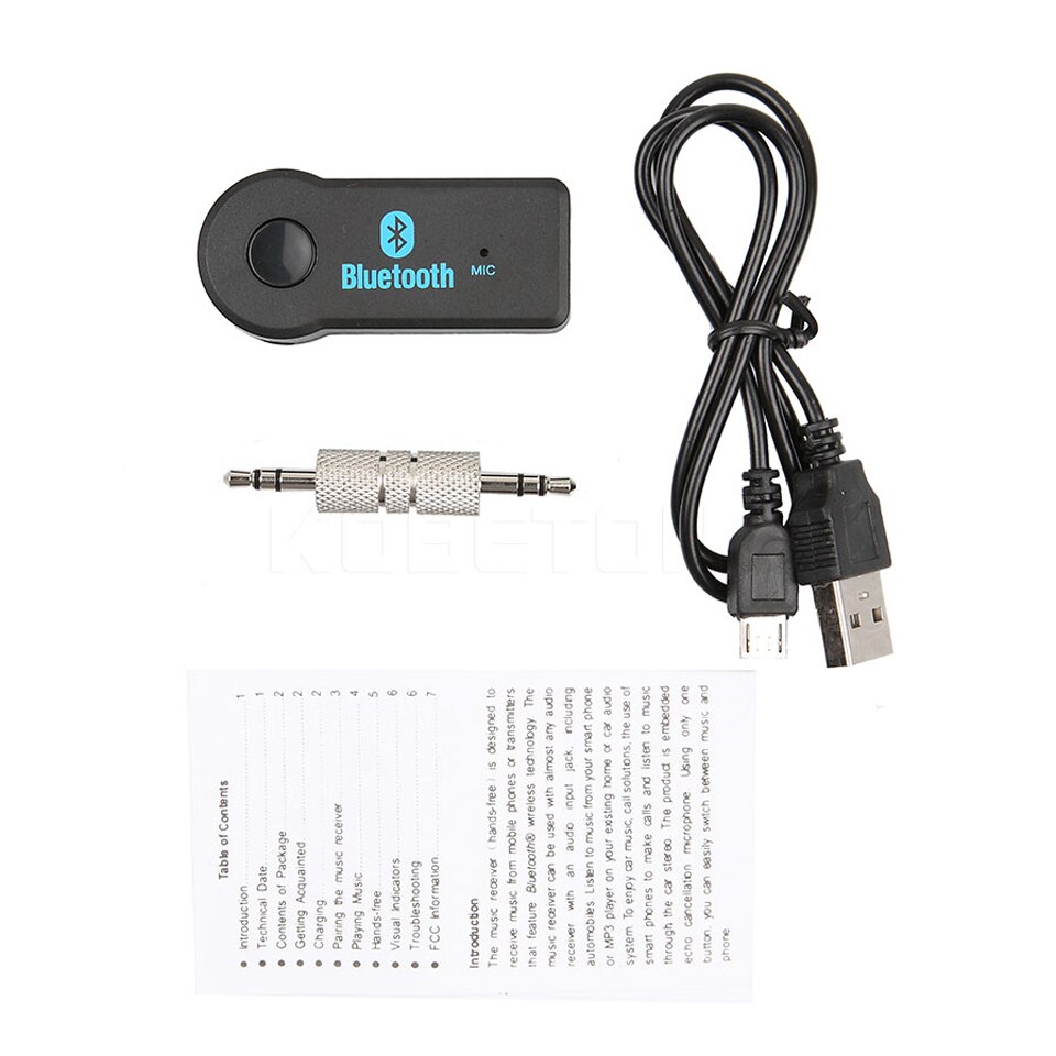RECEPTOR ESTÉREO A2DP para coche, inalámbrico, Bluetooth, 3,5mm, AUX, Audio, música, manos libres, altavoz, reproductor Mp3, para IPhone