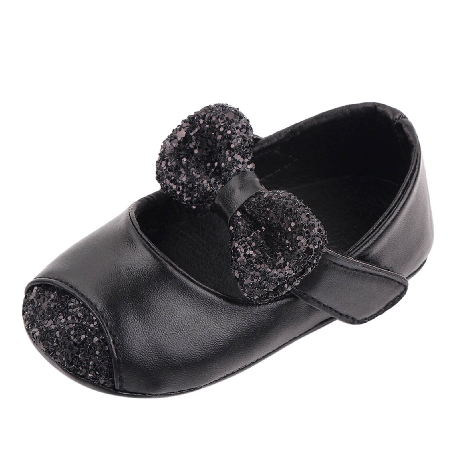 Zapatos de princesa con lazo para niños y niñas, calzado de princesa de cuero Pu para , zapatos de princesa con cuentas