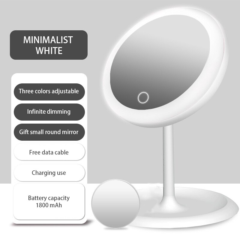 Makeup Mirror Smart Sensor Beauty Light Source Desktop LED Touch Screen Dimming Makeup Mirror Desktop Female Beauty Mirror: D2