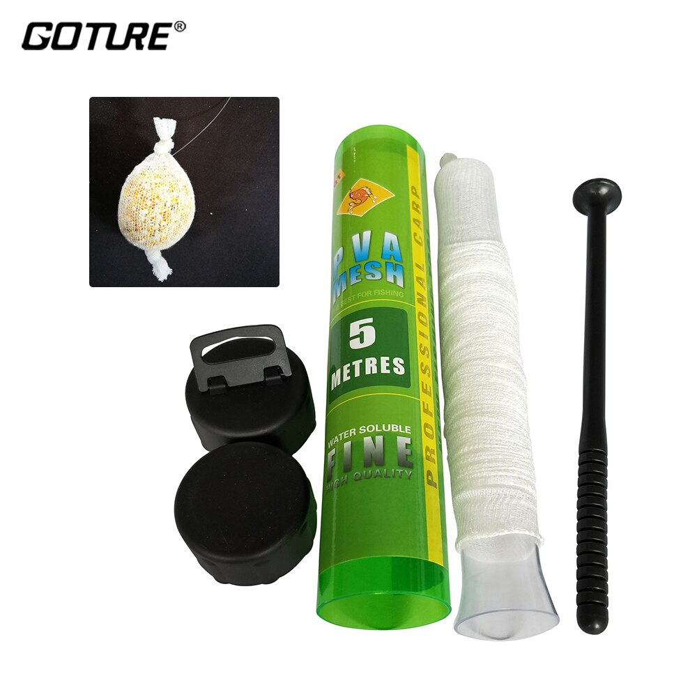 Goture PVA filet de pêche carpe pêche longue coulée filet d'appâtage 5M maille étroite instantanée fondu Net mangeoire accessoires de pêche attirail