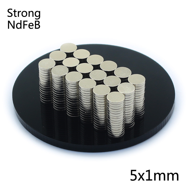 100Pcs 5x1mm Neodymium Magnet Permanent N35 Mini Small Round Fridge Magneet Super Strong Powerful Magnetic Magnets For Craft