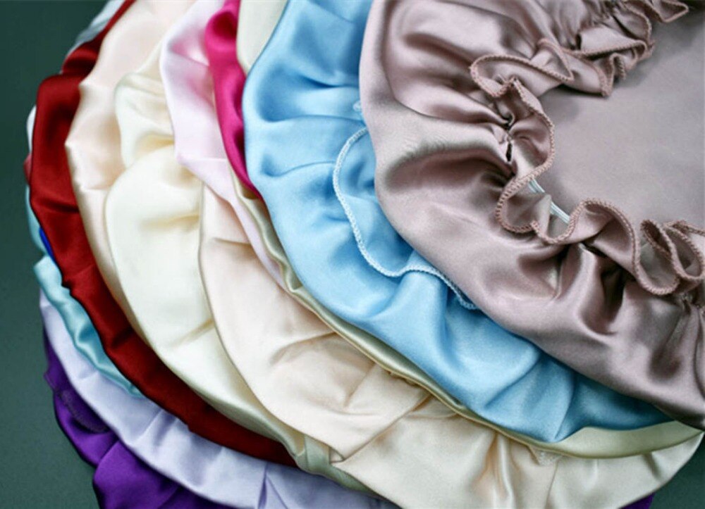 100% Mulberry Seide Kappen für Schlaf Komfortable Weiche Seide Nacht Kappe Hüte Bonnet Beanie Hut Solide Farbe Freies