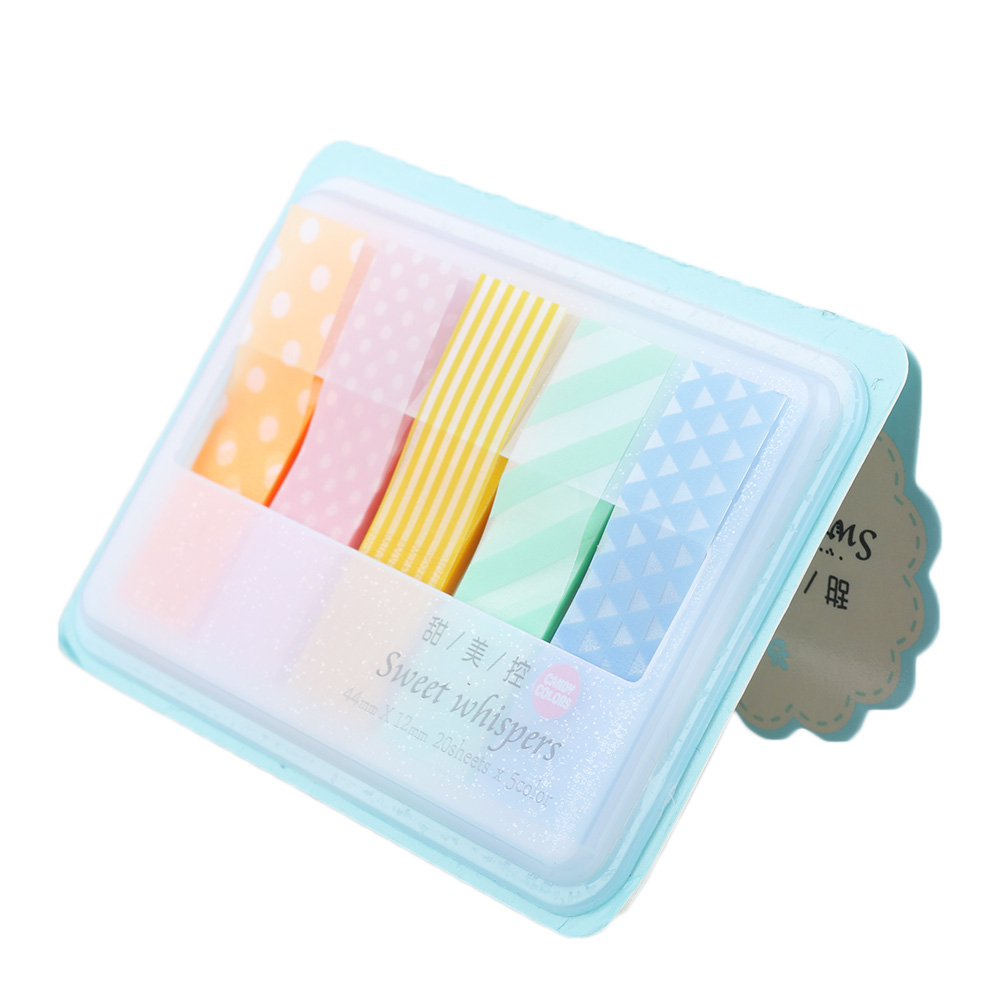 Schoolbenodigdheden Notes Memo Pad Paster Stickers Kawaii Snoep Gekleurde Stick Markers Notebook Pagina Index Vlag Sticky