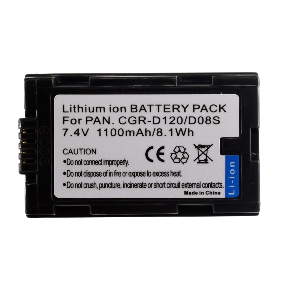 2pcs CGR-D120 D20 D08 Li-Ion Battery Pack for Panasonic D08R D08S Camcorder